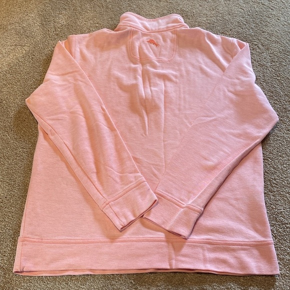 Tommy Bahama Quarter Zip L/S Cotton Lightweight Pullover Sweatshirt Top Pink M - Picture 10 of 10